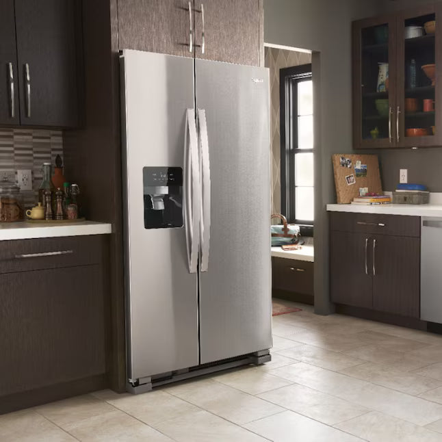 Whirlpool Side By Side Refrigerator with Can Caddy and Frameless Glass Shelves 251315SD1158 - WRS325SDHZ - Scratch and Dent (Minor)