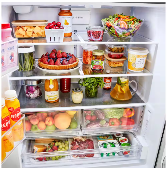 LG 27 cu. ft. Smart Counter-Depth MAX™ French Door Refrigerator with Linear Cooling™ and Internal Water Dispenser LRFLC2706S - New in Box