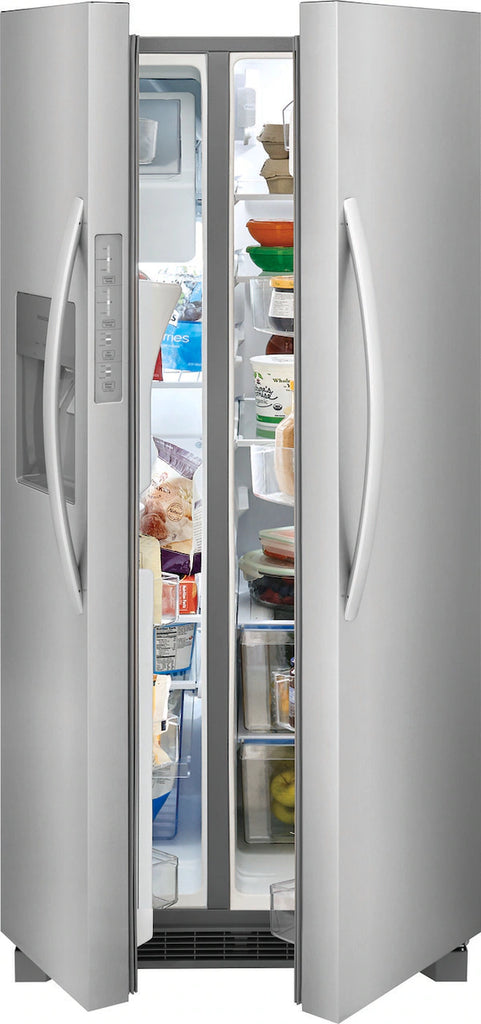 Pictures of Frigidaire 33" Wide 22.3 cu. ft. ENERGY STAR Side by Side Refrigerator Stainless Steel with Exterior Water and Ice Dispenser FRSS2323AS - New in Box - Neu Appliance Outlet - Discount Appliance Outlet in Austin, Tx