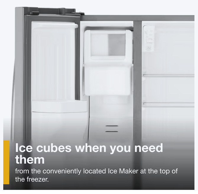 Pictures of Whirlpool 36" Wide 24 cu ft Capacity Side By Side Refrigerator with Ice and Water Dispenser in Fingerprint Resistant Stainless Steel WRS315SDHZ - Open Box - Neu Appliance Outlet - Discount Appliance Outlet in Austin, Tx