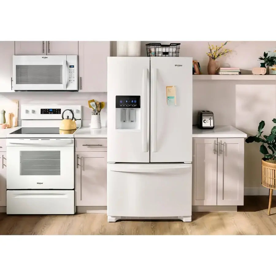 Pictures of Whirlpool 36 in. 24.7 cu. ft. Wide French Door Bottom Mount Refrigerator with Maximum Ice Capacity in White WRFF3436RW - Scratch & Dent (Minor) - Neu Appliance Outlet - Discount Appliance Outlet in Austin, Tx