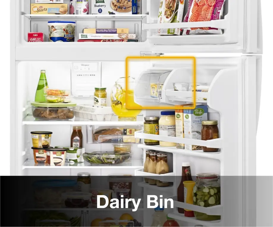 Pictures of Whirlpool 33" Wide Top Freezer 20.5 cu ft Refrigerator with Ice Maker and Frameless Glass Shelves and Flexi-Slide Bin WRT311FZDW - Open Box - Neu Appliance Outlet - Discount Appliance Outlet in Austin, Tx