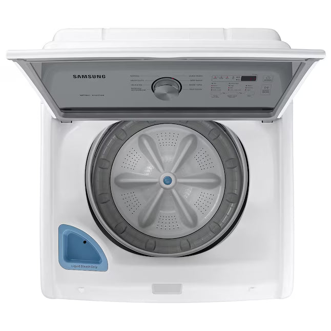 Samsung 4.5 cu. ft. Top Load Washer with Vibration Reduction Technology+ in White WA45T3200AW - Scratch & Dent (Minor) and Samsung 7.2 cu. ft. Electric Dryer with Sensor Dry in White 16251 - DVE45T3200W - Open Box