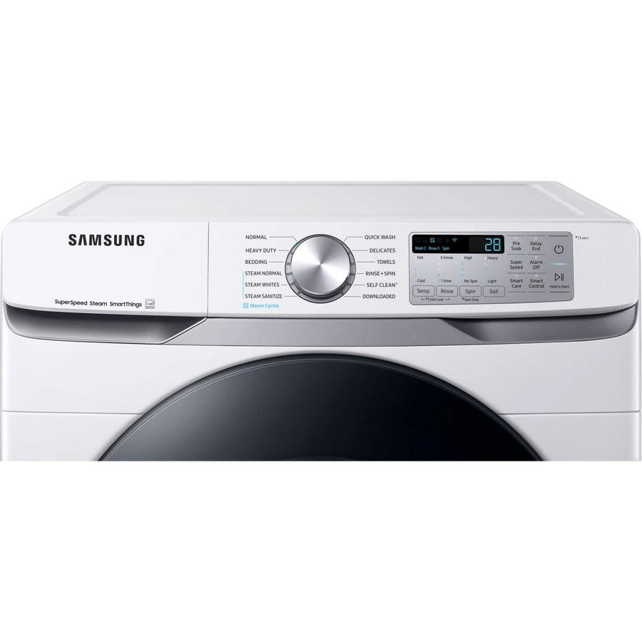 Samsung 4.5 cu. ft. Large Capacity Smart Front Load Washer with Super Speed Wash in White WF45B6300AW - Scratch & Dent (Minor)