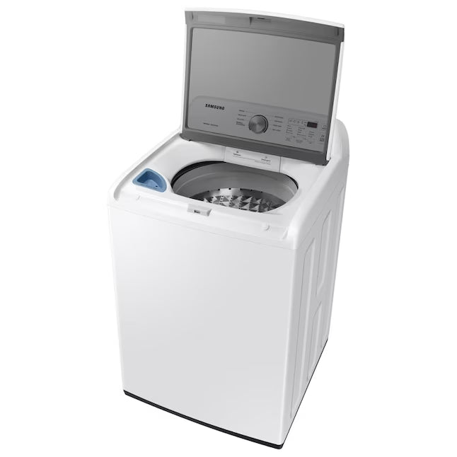 Samsung 4.5 cu. ft. Top Load Washer with Vibration Reduction Technology+ in White WA45T3200AW - Scratch & Dent (Minor) and Samsung 7.2 cu. ft. Electric Dryer with Sensor Dry in White 16251 - DVE45T3200W - Open Box