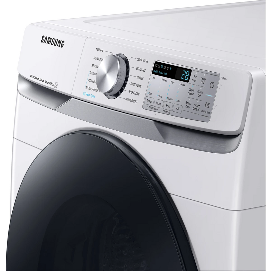 Samsung 4.5 cu. ft. Large Capacity Smart Front Load Washer with Super Speed Wash in White WF45B6300AW - Scratch & Dent (Minor)