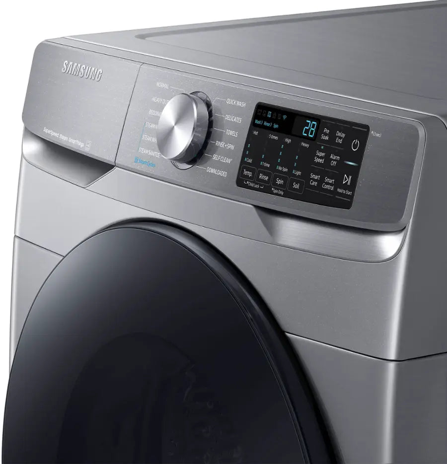 Samsung 4.5 cu. ft. Large Capacity Smart Front Load Washer with Super Speed Wash in Platinum 25137SD733 - WF45B6300AP - Scratch & Dent (Major)
