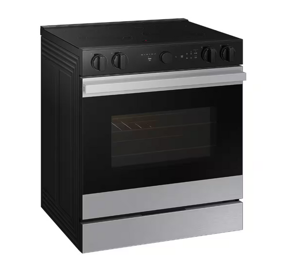 Samsung Stainless Steel Bespoke 30 in. 6.3 cu.ft. 5 Burner Element Smart Slide-In Electric Range w/ Smart Oven Camera NSE6DG8700SR - New