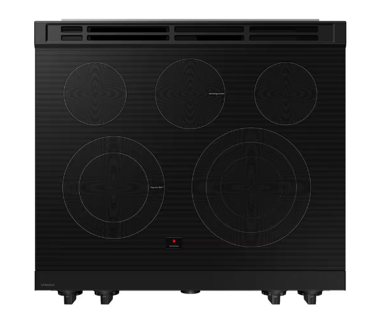 Samsung Stainless Steel Bespoke 30 in. 6.3 cu.ft. 5 Burner Element Smart Slide-In Electric Range w/ Smart Oven Camera NSE6DG8700SR - New