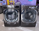 LG Mega Capacity Front Load 5.2 Cu. Ft. Washer with ThinQ Technology WM8900HBA - Scratch & Dent (Minor) and LG Black Steel 9.0 cu. ft. Mega Capacity Smart Wi-fi Enabled Front Load Gas Dryer DLGX8901B - Scratch & Dent (Minor)