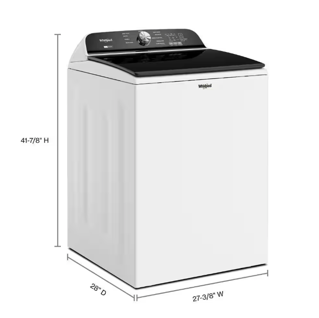 Pictures of 5.2–5.3 Cu. Ft. Whirlpool® Top Load Washer in White with Removable Agitator WTW6157PW - Open Box and 7.0 Cu. Ft. Whirlpool® Top Load Electric Dryer in White with Moisture Sensor WED6150PW - Open Box - Neu Appliance Outlet - Discount Appliance Outlet in Austin, Tx