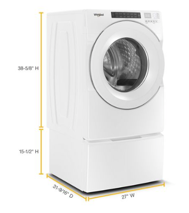 Whirlpool White Closet Depth Front Load 4.3 Cu. Ft. Washer with Intuitive Controls WFW560CHW - Scratch & Dent (Minor) and Whirlpool 7.4 cu. ft. Front Load Electric Dryer with Advanced Moisture Sensing WED5605MW - New in Box