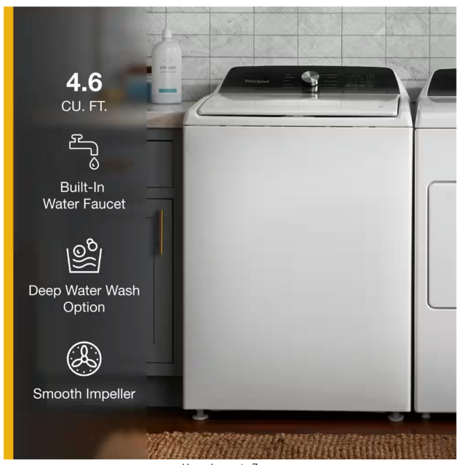 Pictures of Whirlpool 4.6 Cu. Ft. Top Load Impeller Washer in White with Built-in Faucet WTW5010LW - Scratch & Dent (Minor) - Neu Appliance Outlet - Discount Appliance Outlet in Austin, Tx