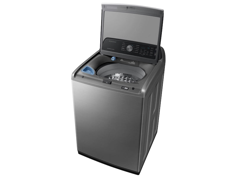 Samsung 4.5 cu. ft. Capacity Top Load Washer with Active WaterJet in Platinum WA45T3400AP - Certified Refurbished and Samsung 7.4 Cu. Ft. Gas Dryer with Sensor Dry in Platinum DVG45T3400P - Certified Refurbished