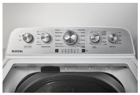 Pictures of MayTag 4.8 cu. ft. Top Load Washer with Extra Power, Built-In Water Faucet MVW5430MW - Scratch & Dent (Minor) and MayTag 7.0 cu. ft. Top Load Electric Wrinkle Prevent Dryer MED4500MW - Certified Refurbished - Neu Appliance Outlet - Discount Appliance Outlet in Austin, Tx