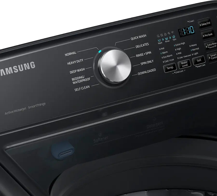 Samsung 4.7 cu. ft. Large Capacity Smart Top Load Washer with Active WaterJet in Brushed Black 22142790 - WA47CG3500AV - Open Box