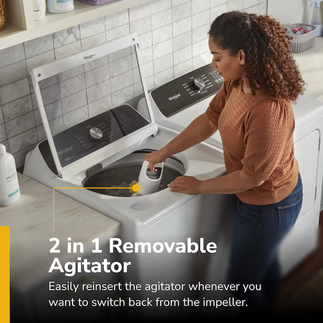 Whirlpool Top Load 4.7 Cu. Ft. Washer with 2-in-1 Removable Agitator in White 22137SD376 - WTW5057LW - Open Box