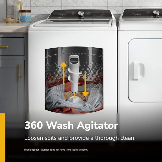 Whirlpool Top Load 4.7 Cu. Ft. Washer with 2-in-1 Removable Agitator in White 22137SD376 - WTW5057LW - Open Box