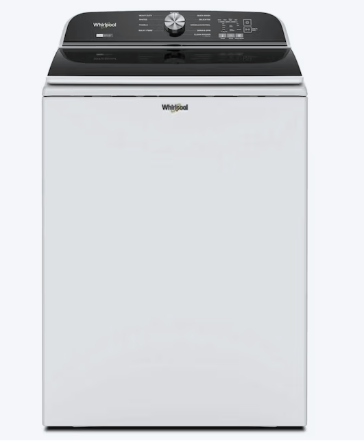 Pictures of 5.2–5.3 Cu. Ft. Whirlpool® Top Load Washer in White with Removable Agitator WTW6157PW - Open Box and 7.0 Cu. Ft. Whirlpool® Top Load Electric Dryer in White with Moisture Sensor WED6150PW - Open Box - Neu Appliance Outlet - Discount Appliance Outlet in Austin, Tx