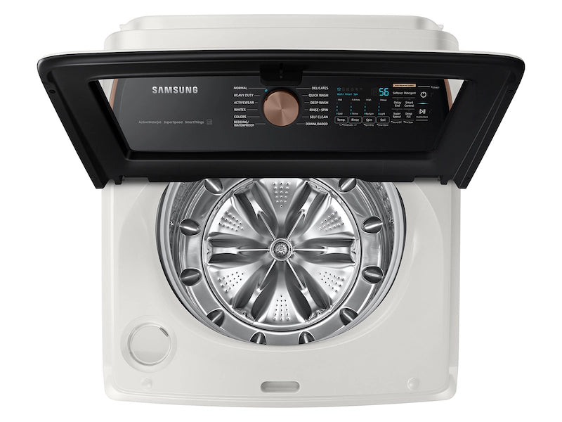 Samsung Smart Top Load 5.5 Cu. Ft. with Auto Dispense Washer WA55CG7500AE - Scratch & Dent (Moderate)  and  Samsung 7.4 cu. ft. Vented Smart Gas Dryer in Ivory with Steam Sanitize+ 16181 - DVG55CG7500E - Scratch & Dent (Moderate)