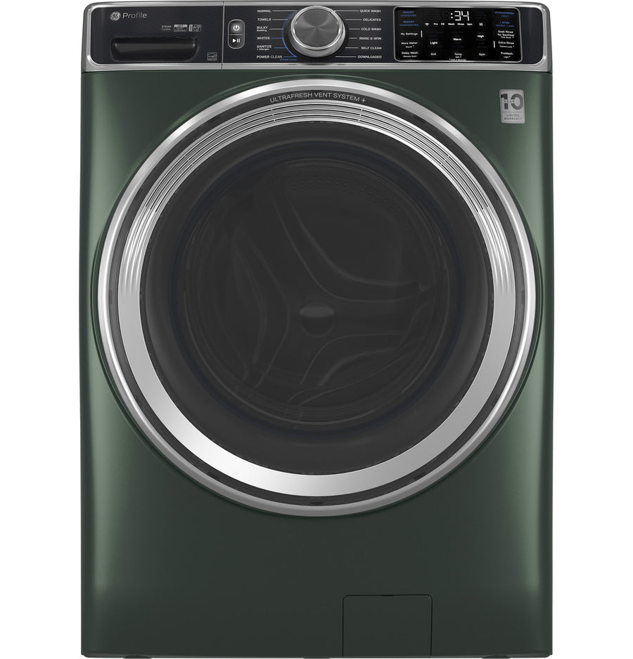 GE Profile™ 5.5 cu. ft. Capacity Smart Front Load ENERGY STAR® Steam Washer PFW955SPWGN - New Box and GE Profile 7.8-cu ft Stackable Vented Gas Dryer with Steam Cycle in Carbon Graphite 16204 - PFD95GSPWDS - Scratch & Dent (Minor)