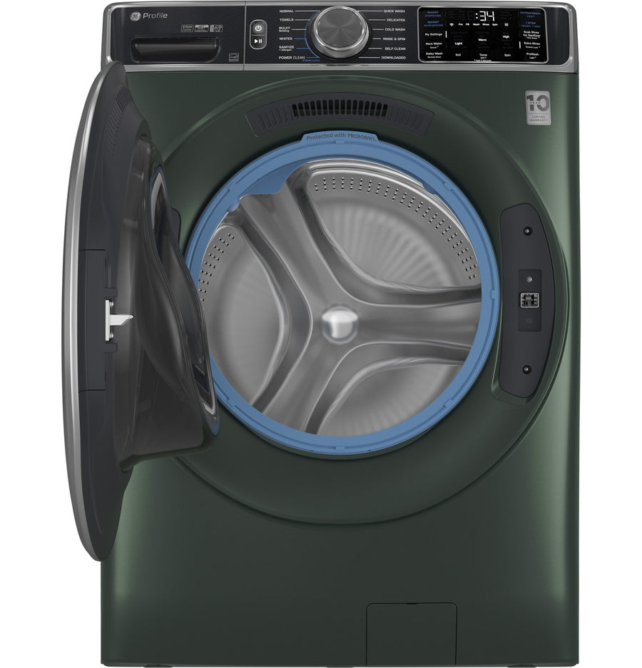 GE Profile™ 5.5 cu. ft. Capacity Smart Front Load ENERGY STAR® Steam Washer PFW955SPWGN - New Box and GE Profile 7.8-cu ft Stackable Vented Gas Dryer with Steam Cycle in Carbon Graphite 16204 - PFD95GSPWDS - Scratch & Dent (Minor)