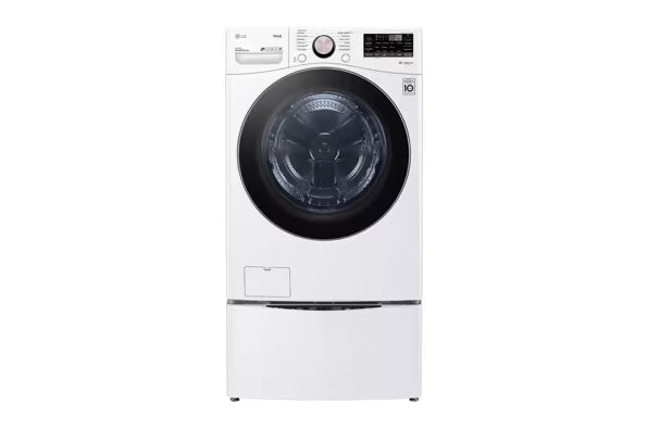LG 4.5 cu. ft. Front Load Washer with Steam and Built-In Intelligence in White WM4000HWA - Scratch & Dent (Minor) and LG 7.4 cu. ft. Front Load Electric Dryer with TurboSteam and Sensor Dry Technology in White 16237 - DLEX4000W - Scratch & Dent (Moderate)