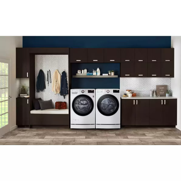 LG 4.5 cu. ft. Front Load Washer with Steam and Built-In Intelligence in White WM4000HWA - Scratch & Dent (Minor) and LG 7.4 cu. ft. Front Load Electric Dryer with TurboSteam and Sensor Dry Technology in White 16237 - DLEX4000W - Scratch & Dent (Moderate)