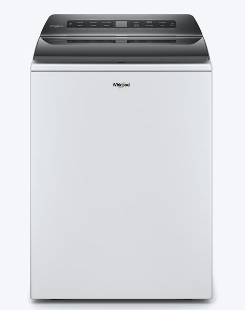 Whirlpool High Efficiency Agitator Large Top-Load Washer in White WTW5105HW - Scratch & Dent (Minor) and Whirlpool 7.4 cu. ft. Electric Dryer with Hamper Door WED8127LW - Scratch & Dent (Minor)
