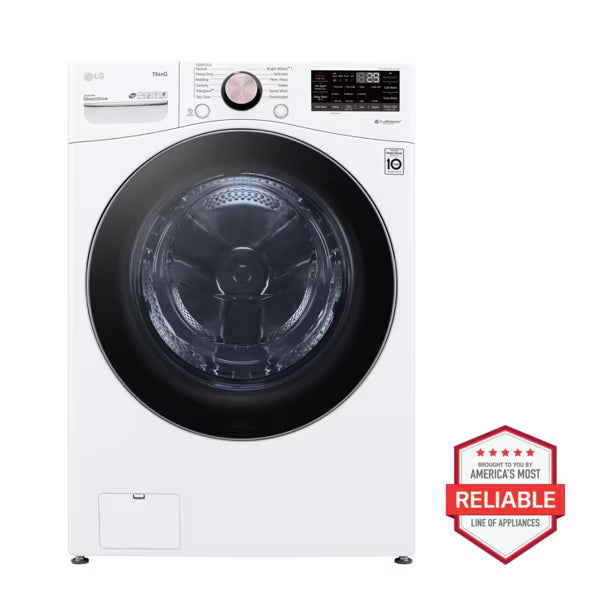 LG 4.5 cu. ft. Front Load Washer with Steam and Built-In Intelligence in White WM4000HWA - Scratch & Dent (Minor) and LG 7.4 cu. ft. Front Load Electric Dryer with TurboSteam and Sensor Dry Technology in White 16237 - DLEX4000W - Scratch & Dent (Moderate)