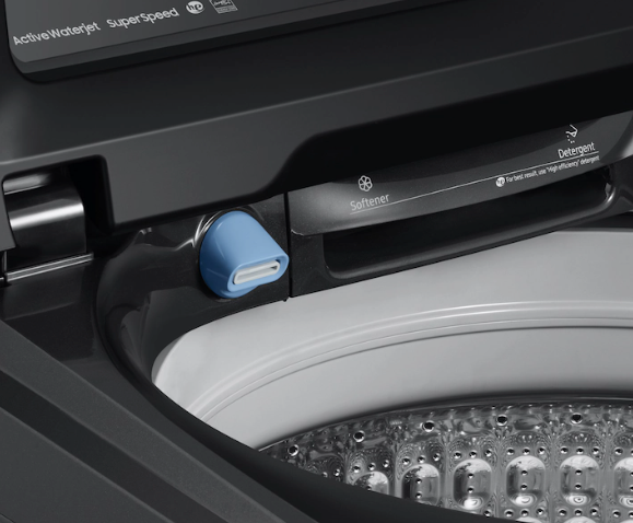 Pictures of Samsung 5.0 cu. ft. Energy Star Top Load Washer with Active Water Jet in Black Stainless Steel 1CR03192 - WA50R5400AV - Certified Refurbished - Neu Appliance Outlet - Discount Appliance Outlet in Austin, Tx