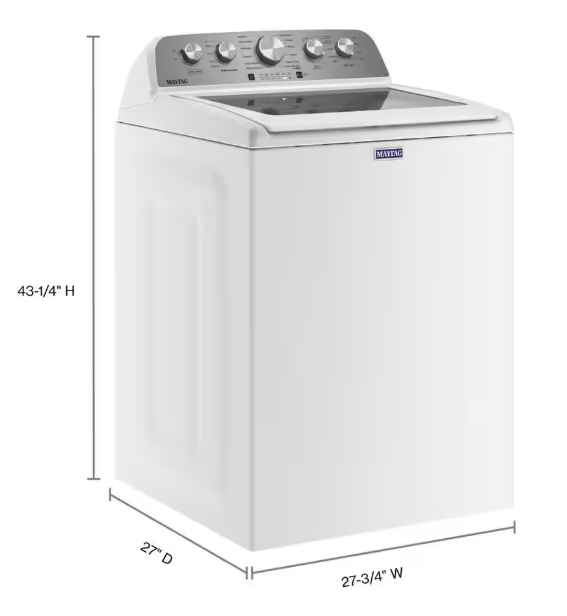 Pictures of Maytag Top Load 4.7 cu. ft. Agitator Washer with Extra Power and Deep Fill Option MVW5435PW - Open Box and MayTag 7.0 cu. ft. Top Load Electric Wrinkle Prevent Dryer MED4500MW - Scratch & Dent (Minor) - Neu Appliance Outlet - Discount Appliance Outlet in Austin, Tx