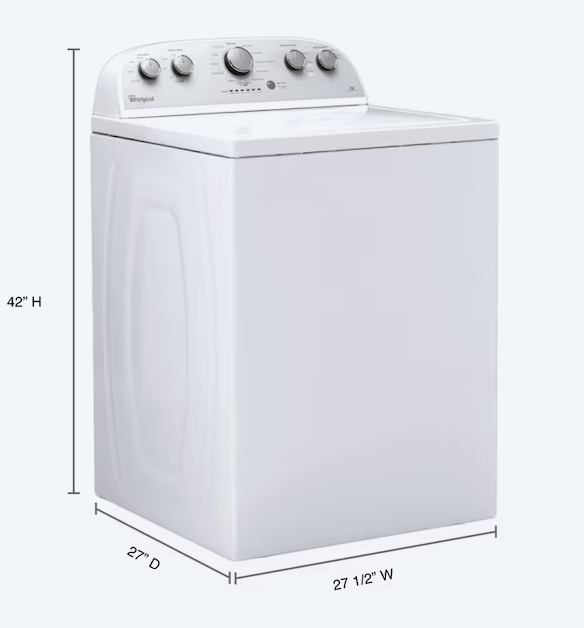 Whirlpool 3.5 cu. ft. High Efficiency Top Load Washing Machine with Deep Water Wash WTW4816FW - Scratch & Dent (Minor) and Whirlpool White Electric 7.0 Cu. Ft. Dryer with Auto Dry 16217 - WED4950HW - Scratch & Dent (Moderate)