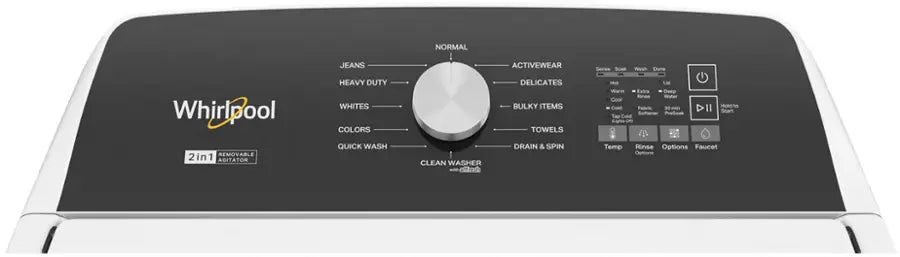 Pictures of Whirlpool Top Load 4.7 Cu. Ft. Washer in White with 2-in-1 Removable Agitator WTW5057LW - Scratch & Dent - Minor and Whirlpool 7.0 Cu. Ft. Long Vent Electric Moisture Sensing Dryer WED500CMW - Open Box - Neu Appliance Outlet - Discount Appliance Outlet in Austin, Tx