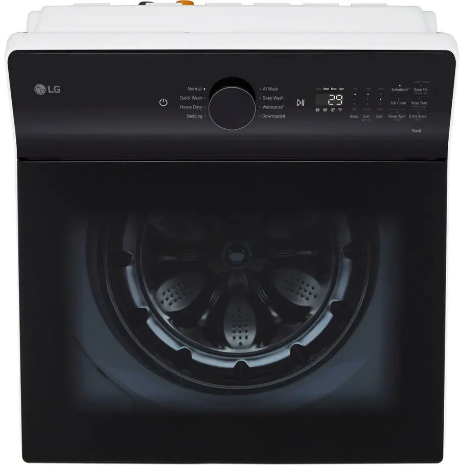 Pictures of LG 5.5 cu. ft. Mega Capacity Top Load Washer with Impeller in Alpine White WT8400CW - New in Box and LG Energy Star Certified 7.3 cu. ft. Ultra Large Capacity Rear Control Electric Dryer with LG EasyLoad™ Door and AI Sensing DLE8400WE - New in Box - Neu Appliance Outlet - Discount Appliance Outlet in Austin, Tx