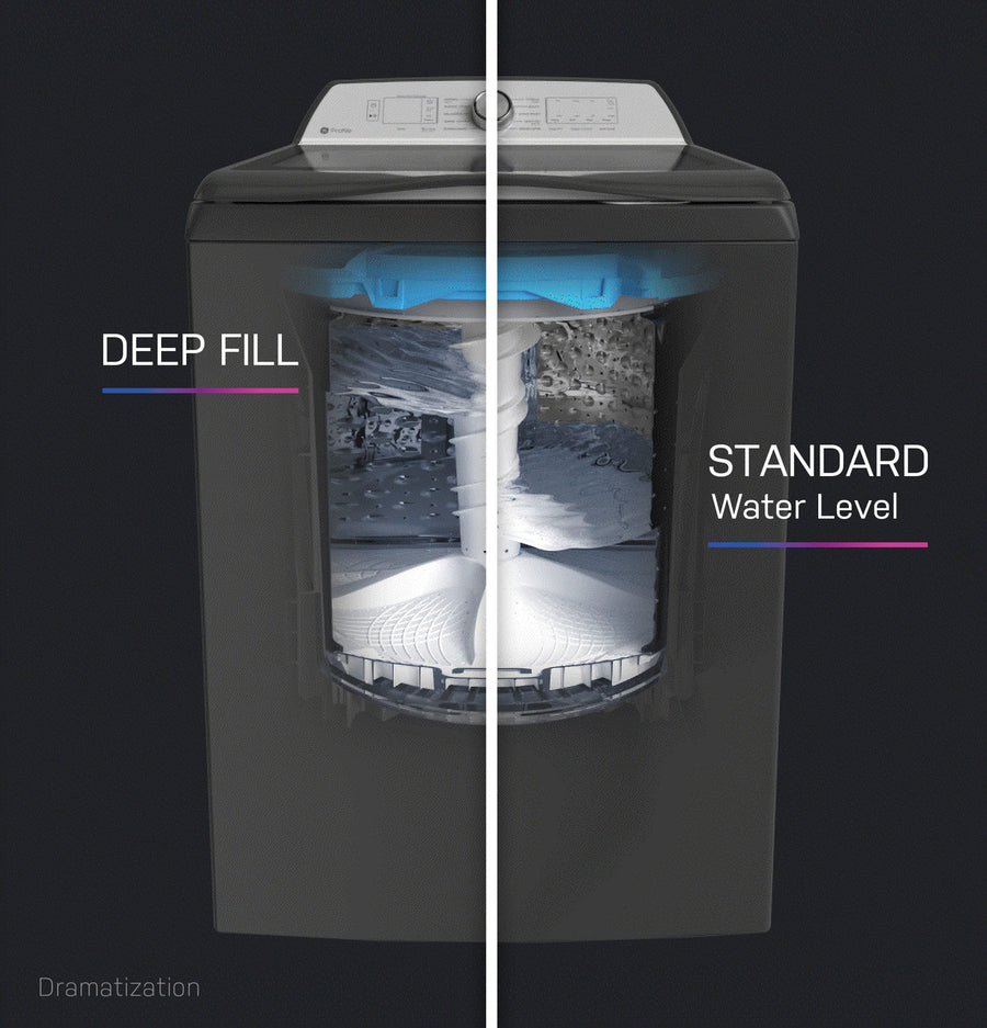 GE Profile™ ENERGY STAR® 4.9 cu. ft. Capacity Washer with Smarter Wash Technology and FlexDispense™ 20232728 - PTW605BPRDG - Open Box