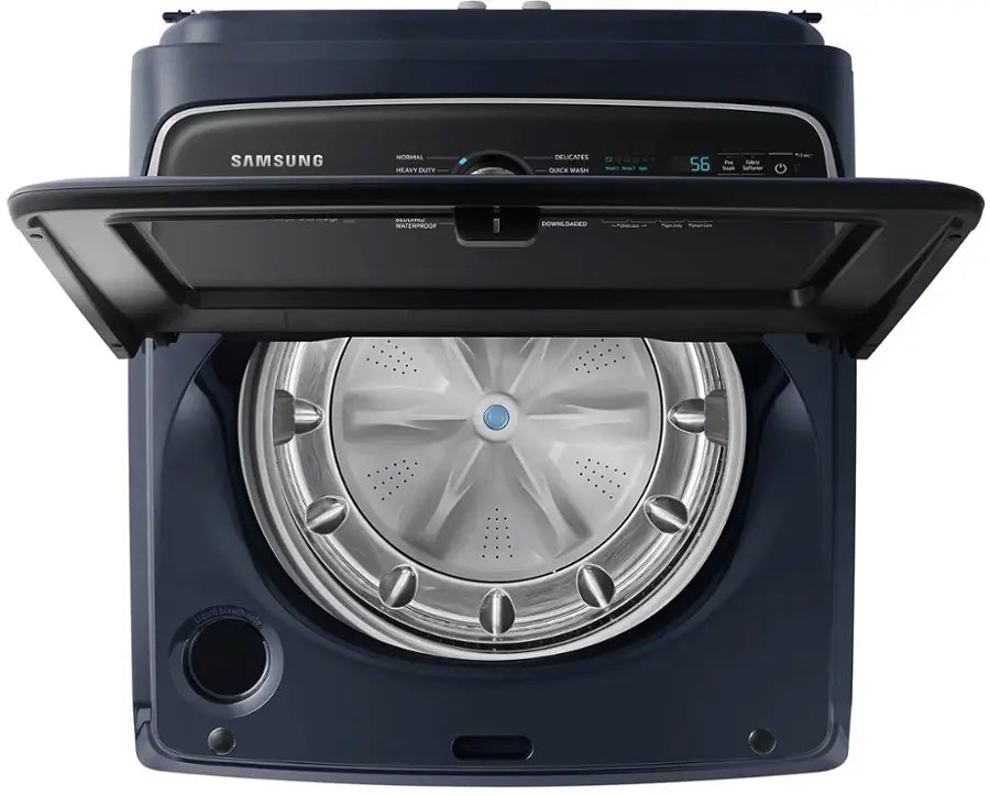 Samsung 5.4 cu. ft. Smart Top Load Washer with Pet Care Solution WA54CG7150AD - Scratch & Dent (Moderate) and Samsung Brushed 7.4 cu. ft. Smart Vented Electric Dryer with Pet Care Dry and Steam Sanitize+ WA54CG7150AD - Scratch & Dent (Minor)
