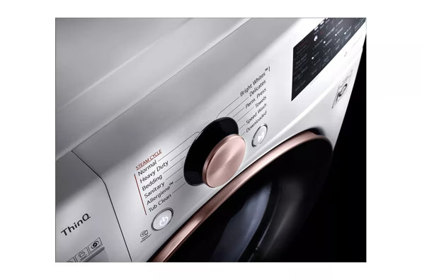 LG 4.5 cu. ft. Front Load Washer with Steam and Built-In Intelligence in White WM4000HWA - Scratch & Dent (Minor) and LG 7.4 cu. ft. Front Load Electric Dryer with TurboSteam and Sensor Dry Technology in White 16237 - DLEX4000W - Scratch & Dent (Moderate)