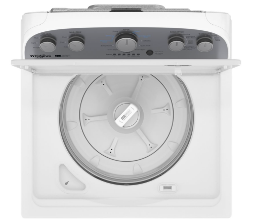 Pictures of Whirlpool White Top Load 3.8 Cu. Ft. Washer with Removable Agitator WTW4957PW and Whirlpool White Electric 7.0 Dryer with Auto Dry WED4950HW - New in Box - Neu Appliance Outlet - Discount Appliance Outlet in Austin, Tx