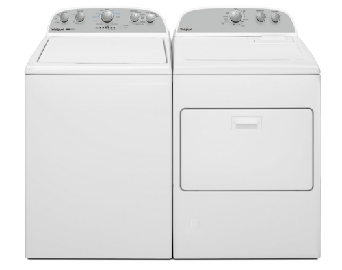Pictures of Whirlpool White Top Load 3.8 Cu. Ft. Washer with Removable Agitator WTW4957PW and Whirlpool White Electric 7.0 Dryer with Auto Dry WED4950HW - New in Box - Neu Appliance Outlet - Discount Appliance Outlet in Austin, Tx