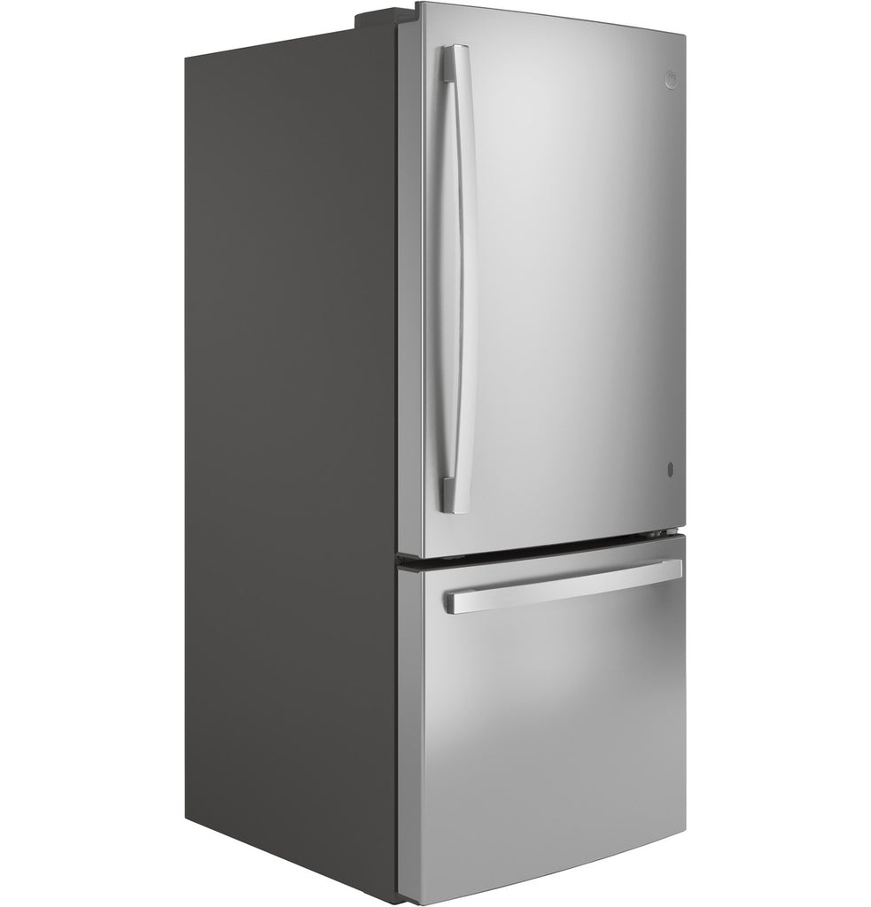 Pictures of 30" Wide GE® Fingerprint Resistant Stainless ENERGY STAR® 21.0 Cu. Ft. Bottom-Freezer Refrigerator with Ice Maker GDE21EYKFS - Open Box - Neu Appliance Outlet - Discount Appliance Outlet in Austin, Tx