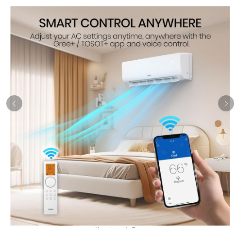 Tosot 36,000BTU Quad-Zone Mini Split AC with Heat Pump, 21SEER2, 230V, Wifi, Ductless Inverter Split System, 9K BTUx4, ‎3 Tons 25133SD426 - TST-MZ-M36 - New in Box