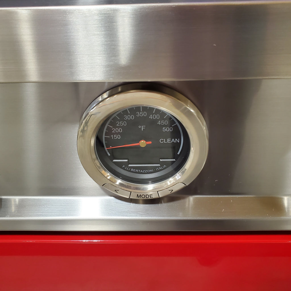 Pictures of Bertazonni Professional Series 36" 5.7 cu. ft. Dual Fuel Range with Dual Convection Oven, 6 Brass Burners, and Soft-Close Oven Door in Red 11113110 - PROF366DFSROT - Open Box - Neu Appliance Outlet - Discount Appliance Outlet in Austin, Tx