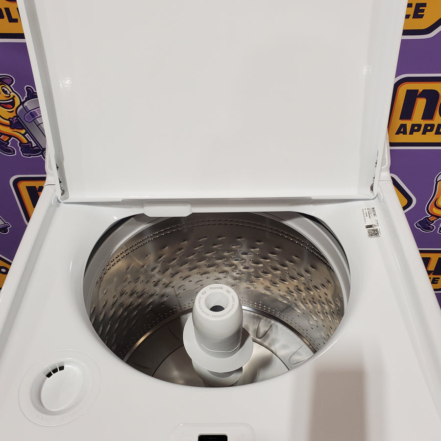 Maytag 4.5 cu. ft. Capacity Top Load Washer with Power™ Agitator and Deep Fill MVW4505MW - Open Box and Maytag 7.0 cu. ft. Capacity Top Load Electric Wrinkle Prevent Dryer 16257 - MED4500MW - Scratch & Dent (Minor)