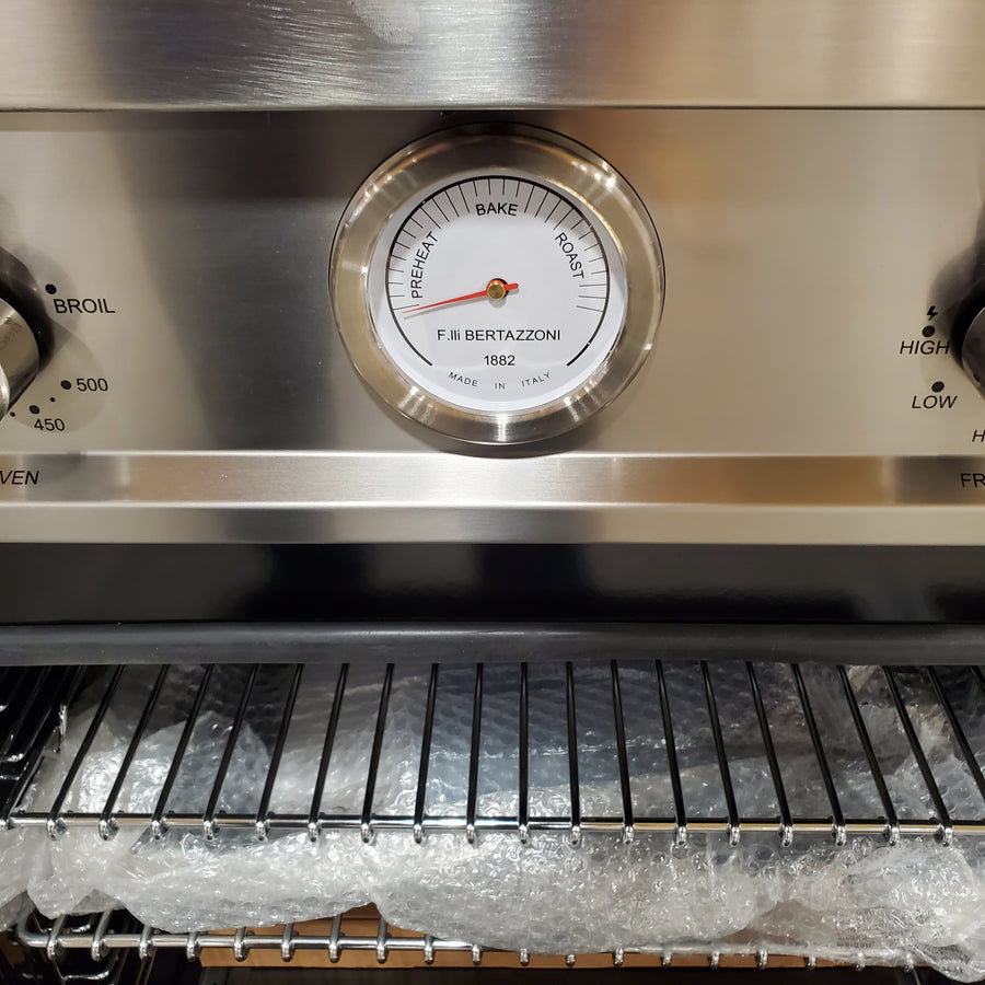 Bertazzoni 48 Inch Freestanding Professional Gas Range with 6 Sealed Burners, Double Oven, 7.1 Cu. Ft. Total Capacity in Bianco White PROF486GGASBIT - Scratch & Dent (Minor)