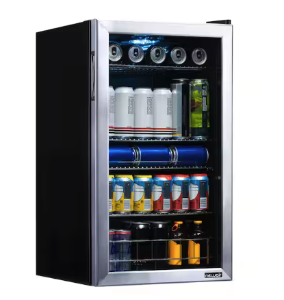 NewAir 19 in. 126 (12 oz) Can Freestanding Beverage Cooler Fridge with Adjustable Shelves in Stainless Steel AB-1200FLS - New in Box