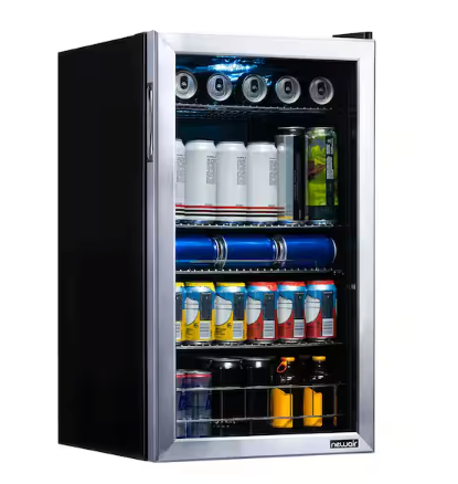 Pictures of NewAir 19 in. 126 (12 oz) Can Freestanding Beverage Cooler Fridge with Adjustable Shelves in Stainless Steel 25139SD817 - AB-1200FLS - New in Box - Neu Appliance Outlet - Discount Appliance Outlet in Austin, Tx