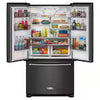 Pictures of KitchenAid Black Stainless 36 in. 20 cu. ft. Counter Depth French Door Refrigerator with Wood-Look Nesting Shelf and Full Width Pantry Drawer KRFC136RBS - Scratch & Dent (Minor) - Neu Appliance Outlet - Discount Appliance Outlet in Austin, Tx