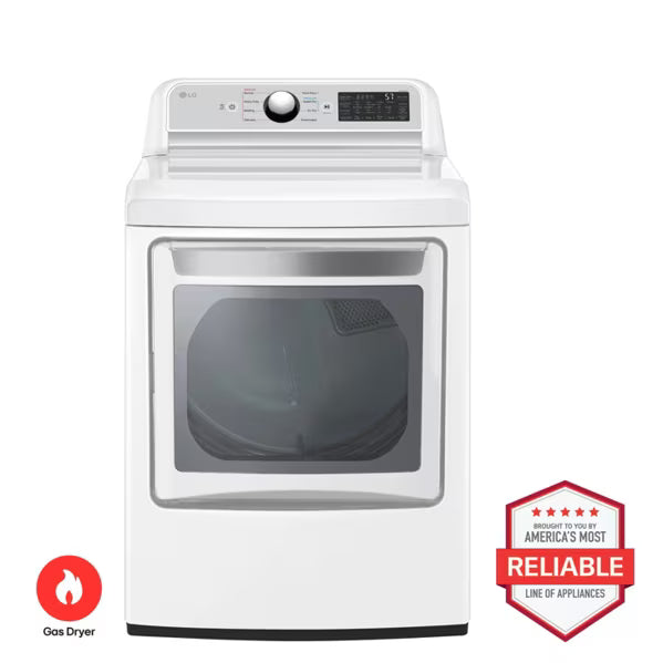 LG 4.5-cu ft High Efficiency Impeller Top-Load Washer ENERGY STAR in White WT7060CW - Certified Refurbished and LG 7.3 cu. ft. Ultra Large Capacity Smart wi-fi Enabled Rear Control Gas Dryer with EasyLoad™ Door DLG7401WE - Certified Refurbished