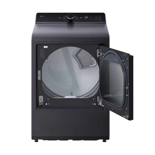 LG 5.3 cu. ft. Smart Top Load Washer with 4-Way® Agitator and AI Sensing EasyUnload™ WT8405CB - Scratch & Dent (Minor) and LG 7.3 cu. ft. Rear Control Electric Dryer with LG EasyLoad™ Door and AI Sensing 16250 - DLE8400BE - Scratch & Dent (Minor)